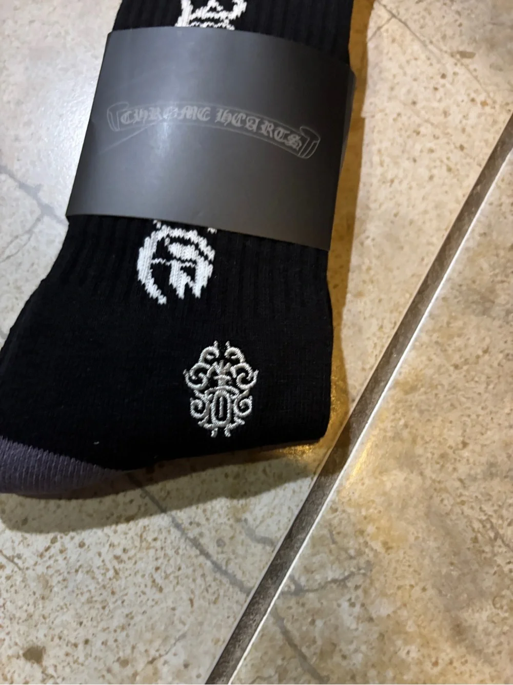 Chrome Hearts F*ck You Black Socks with White Dagger